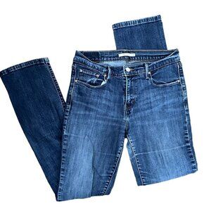 505 Straight Levi's Strauss medium wash denim jeans cotton elastane comfortable